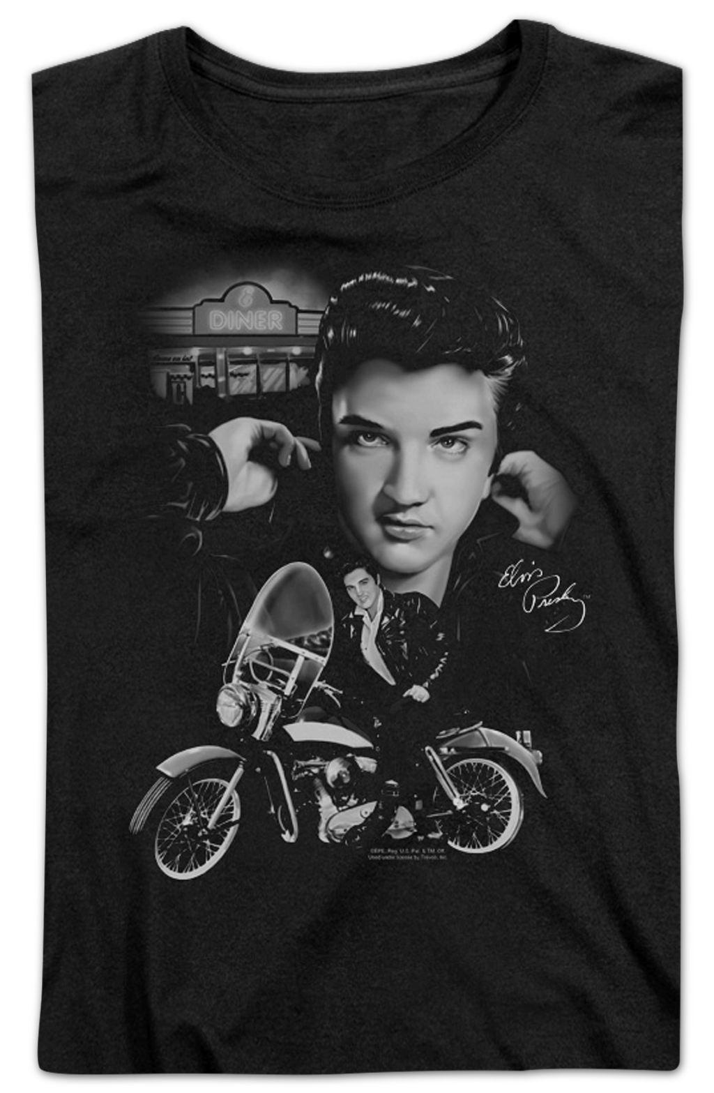 Womens Motorcycle Elvis Presley Shirt product image 2
