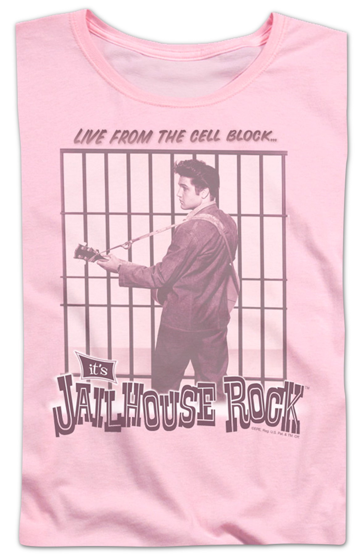 Womens Pink Jailhouse Rock Elvis Presley Shirt product image 2