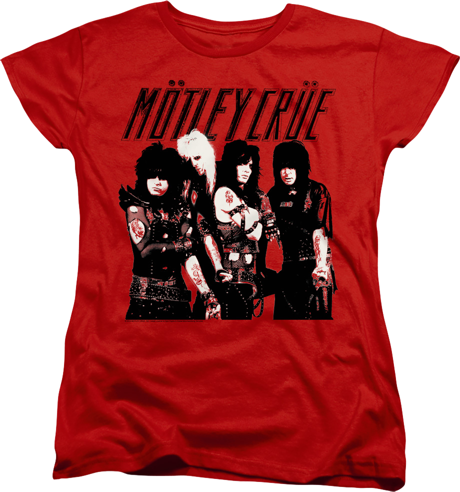 Womens Red Photo Motley Crue Shirt product image 1