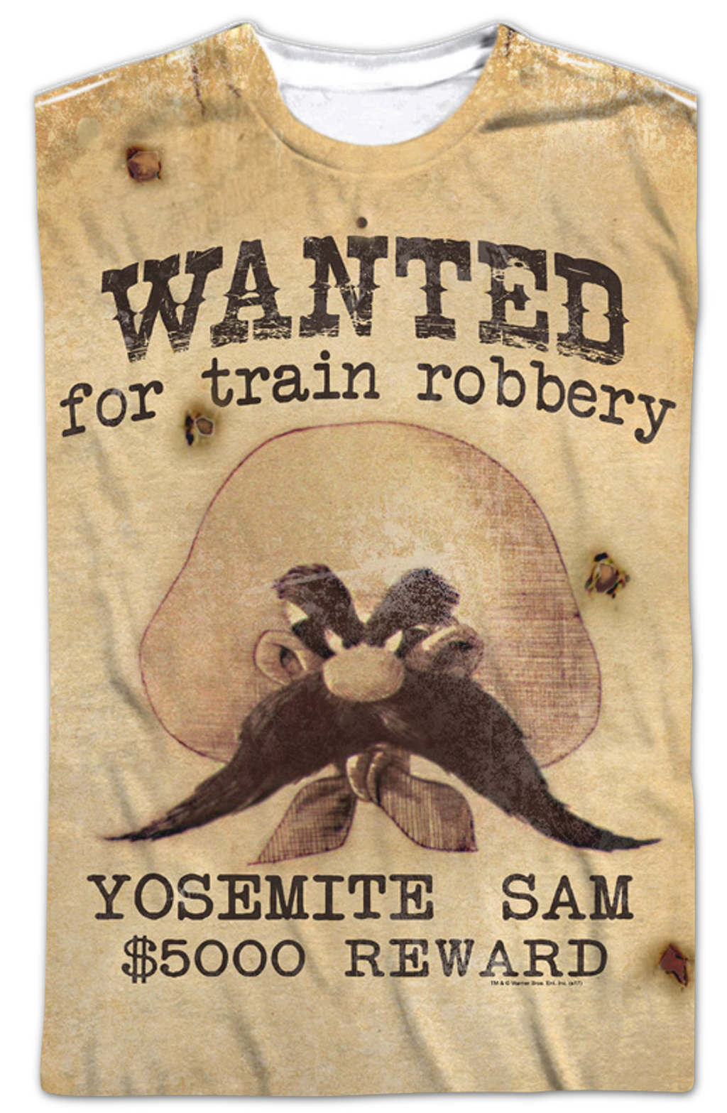 Yosemite Sam Wanted For Train Robbery Looney Tunes T-Shirt product image 2
