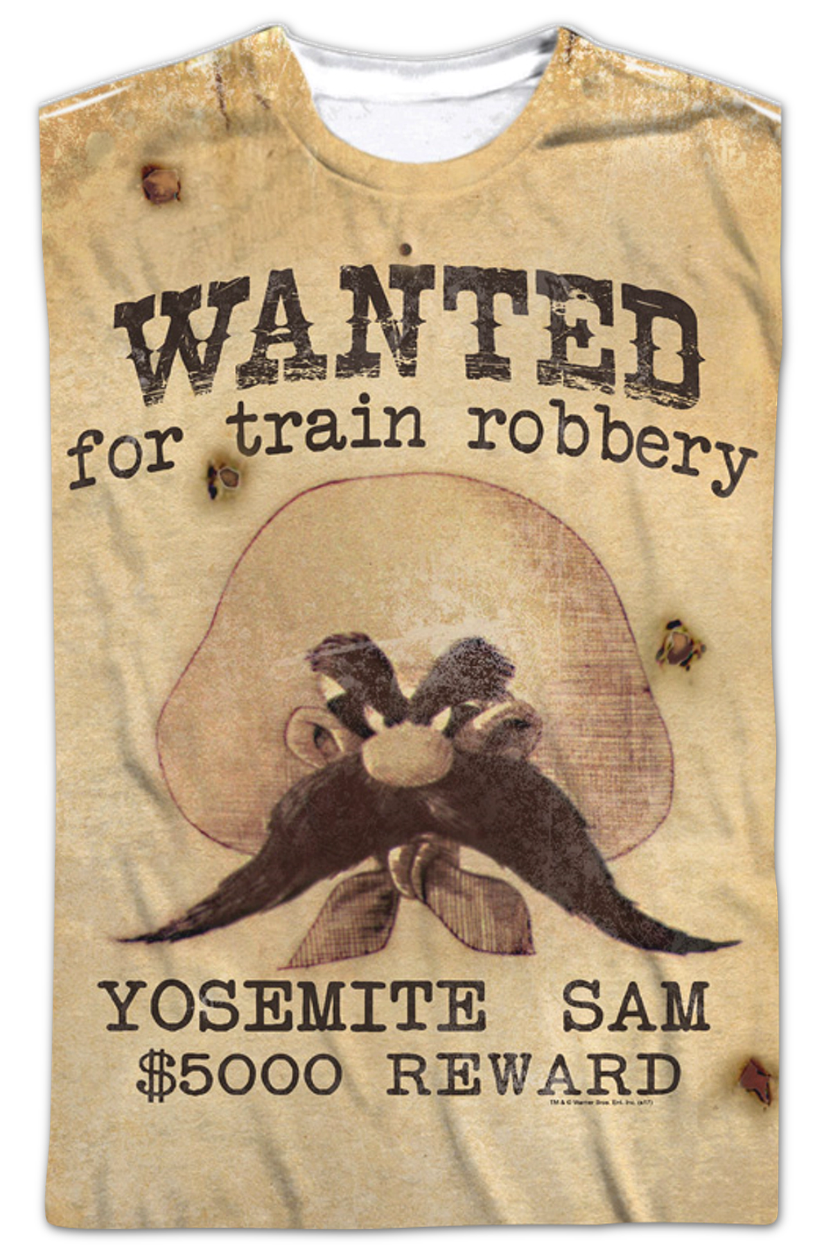 Yosemite Sam Wanted For Train Robbery Looney Tunes T-Shirt product image 2