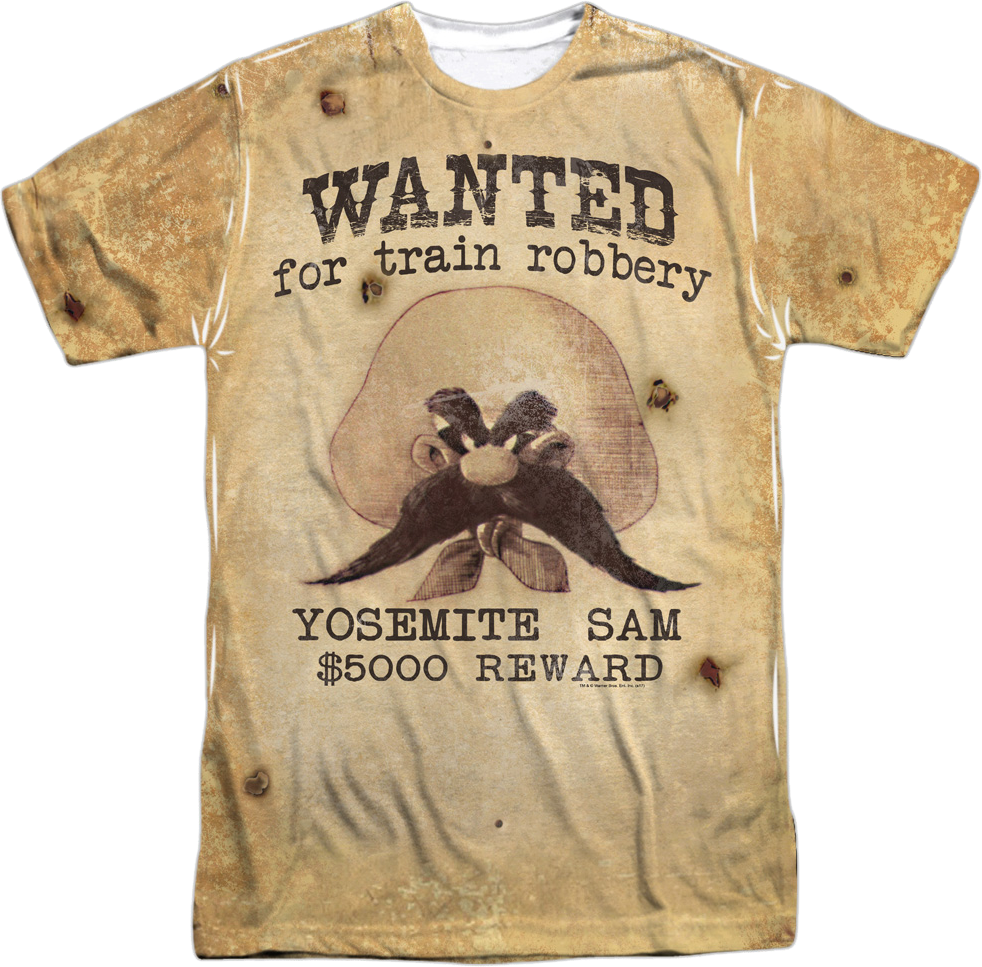 Yosemite Sam Wanted For Train Robbery Looney Tunes T-Shirt product image 1