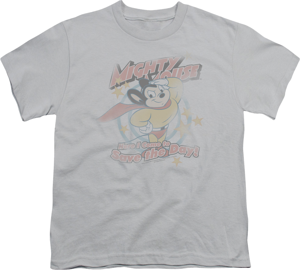 Youth Here I Come to Save the Day Mighty Mouse Shirt product image 1