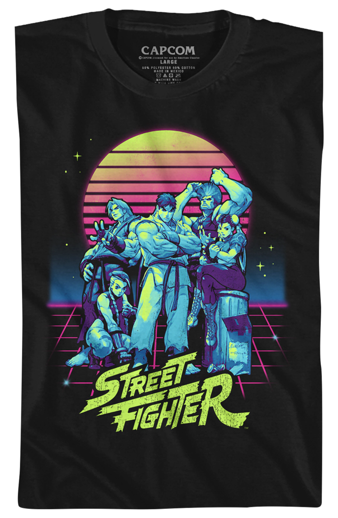 Youth Retro Neon Street Fighter Shirt product image 2