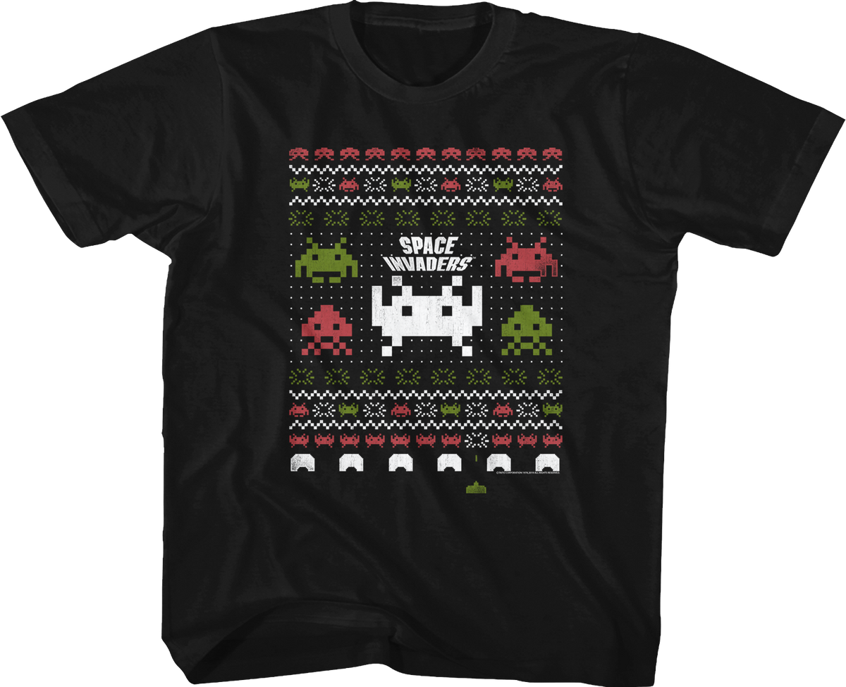 Youth Space Invaders Ugly Christmas Shirt product image 1